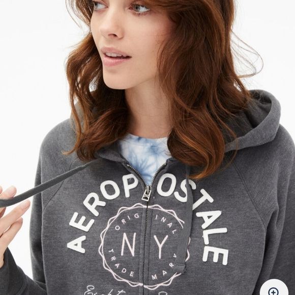 Women's NWT Aeropostale Gray/White Hoodie. Size Large - Picture 4 of 4